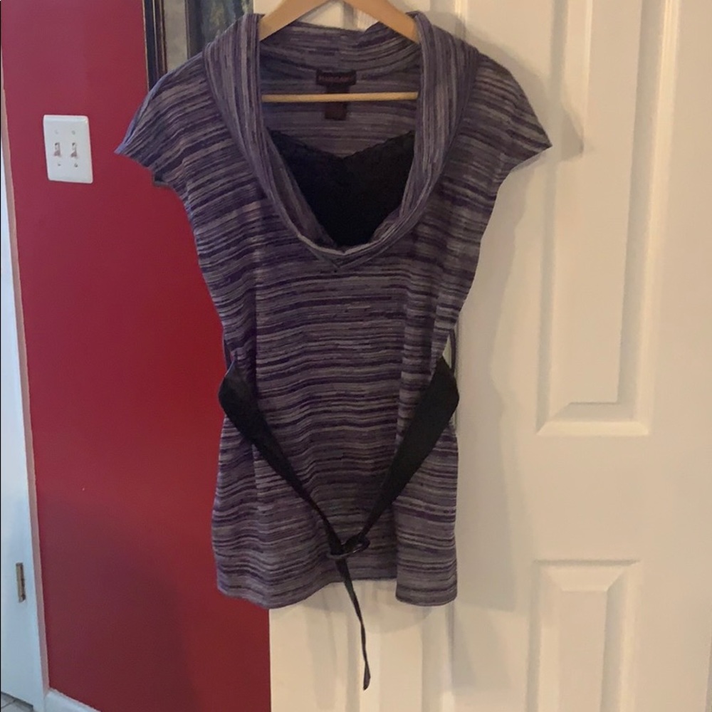 Mascara Cowl Neck Top, Purple, Size M